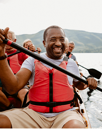 Man kayaking